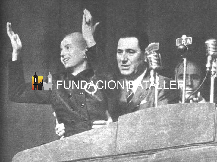 Discurso de Eva Perón junto a Juan Perón en 1952. Archivo General de la Nación